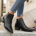 thumbnail image 4 of NECHOLOGY Botas Mujer Zapatos Botines para mujer Botas de tobillo informales para mujer, botas , cremalleras laterales de Color sólido, tacones gruesos, botas de moda a la moda (Black, 8.5), 4 of 6