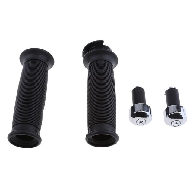 Puños de Manillar de Motocicleta kusrkot de 7/8'' 22 mm con Extremo de Barra Negro