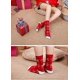 thumbnail image 5 of LOFIR Women Christmas Socks Santa Clous/Snowman Stockings Ladies Xmas Socks Dog Cat Animal Cartoon Socks Cotton Novelty Socks size 4-9, 5 pairs, 5 of 5