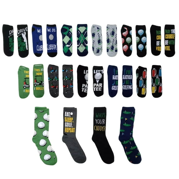15 Days of Socks Men's Sports Themed Gift Set, Golf Or Football (Golf)