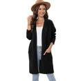 thumbnail image 4 of EFINNY Women's Lightweight Mid-Length Cardigan Sweater Long Sleeve Basic Knit Cardigan Lounge Open Front Sweater Outwear with Pockets, 4 of 7