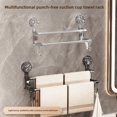 thumbnail image 4 of Premium Bathroom Towel Organizer with Suction Cup Mount - Double Rod Storage Rack for Wet & Dry Towels, Short Transparent Design, Lightweight Easy Installation, Luxury Decorative Hanging Solution, 4 of 6