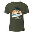 thumbnail image 4 of Men's Short Sleeve Printed Tee Palm Tree Vintage Casual Shirt Hawaiian Summer Beach T Shirts AG,M, 4 of 5