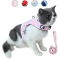 thumbnail image 2 of Correa para mascotas, arnés de pecho para gato estilo chaleco cómodo antigolpes, chaleco para mascotas de malla suave reflectante ajustable (rosa S) Rojo Verde RV1016-0124094FYD, 2 of 5