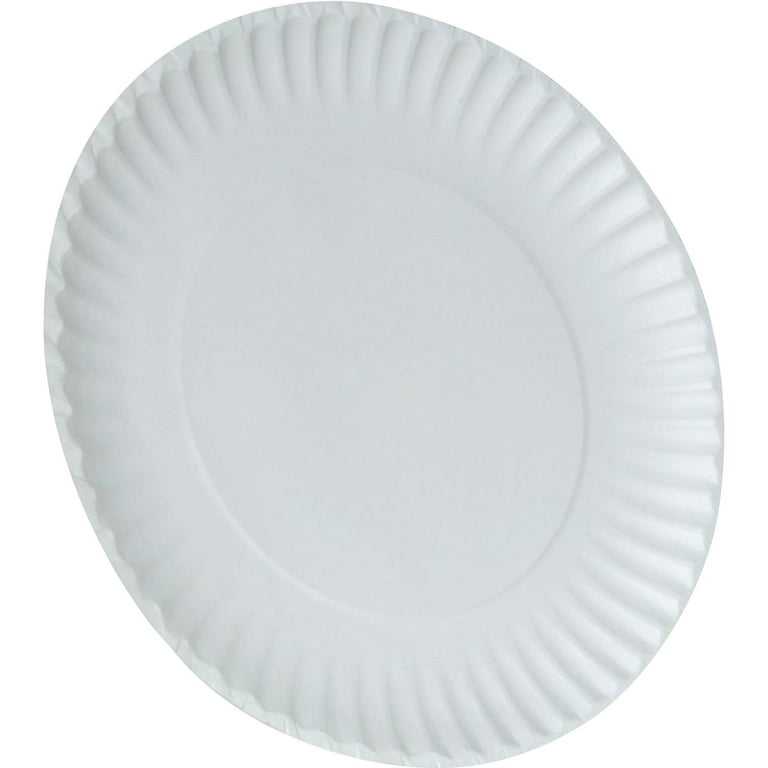Vezee 9 inch Disposable White Paper Plates for Home, Parties & All Occasion, Can Use in Microwave : Can Hold Hot & Gold Food: Qty 400