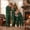 Green, variant on Family Matching Christmas Plaid Pajamas Long Sleeve Button Down Lapel Tops Pants Pajamas Set