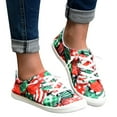 thumbnail image 3 of NOKIO Canvas Tennis Shoes for Women Low Top Casual Christmas Print Sneakers for Women Lace Up Fashion Comfortable Walking Shoes Fashion Soft Sole Non Slip Casual Shoes, 3 of 7