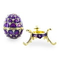 thumbnail image 6 of Jeweled Golden Arches on Purple Enamel Royal Inspired Imperial Easter Egg 2.25 Inches, 6 of 7