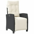 thumbnail image 2 of vidaXL Reclining Garden Chairs 2 pcs with Footrest Black Poly Rattan, 2 of 5