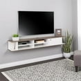 thumbnail image 2 of Pemberly Row Transitional Wood Wall Mounted TV Stand for TVs up to 70" in White, 2 of 7