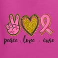 thumbnail image 2 of Peace Love Breast Cancer Awareness Breast Cancer Awareness Womens Graphic Long Sleeve T-Shirt, Fuschia, Medium, 2 of 5