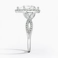 thumbnail image 3 of Dash Jewelry 14K White Gold Plated Ring - Pear Cut Excellent 2 Ct Moissanite Ring For Women's - Halo Moissanite Rings for Her - Eternity Band Twisted Cross Over Infinity Moissanite Rings for Women's, 3 of 6