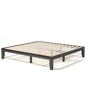 Costway King Size 14'' Wooden Bed Frame Mattress Platform Wood Slats Support  Espresso