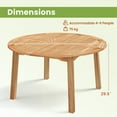 thumbnail image 3 of Gymax Round Patio Dining Table Acacia Wood Outdoor Dining Table w/ 2'' Umbrella Hole, 3 of 10