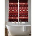 thumbnail image 5 of Red Black Boho Sheer Curtains 72 Inch Length 2 Panels for Living Room, Vintage Ethnic Tribe Abstract Art Retro Voile Kitchen Curtain Set, Luxury Privacy Drapes Window Treatment for Bedroom, 5 of 7