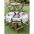 thumbnail image 3 of Easter Outdoor Tablecloth - 60 Inch Round Dining Table Cover, Funny Rabbit Carrots Black White Buffalo Plaid Waterproof Outdoor Table Cloth with Umbrella Hole & Zipper for Picnic/Patio/Party, 3 of 7