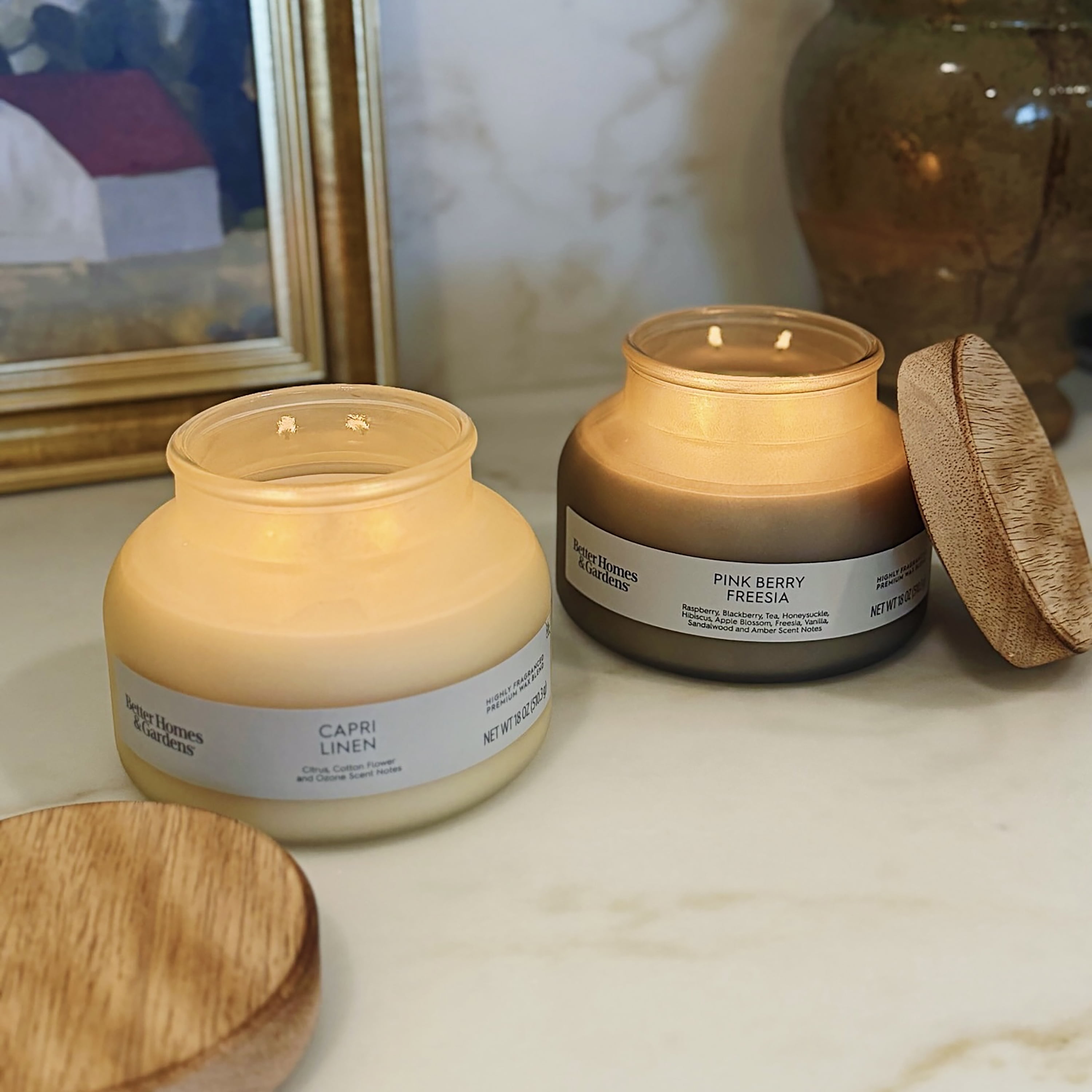 Better Homes & Gardens Frosted Jar Candle, 18oz, Warm Spring