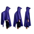 thumbnail image 4 of Waterproof Rain Poncho Women Men, Lightweight Breathable Rain Cape 3-in-1 Multifunctional Raincoat Rain Cover Rain Poncho for Hiking and Camping-Navy Blue, 4 of 5