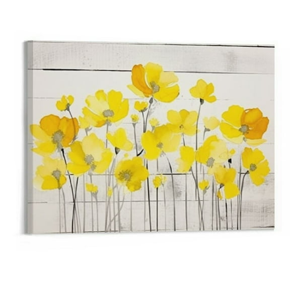 Shiartex Yellow Flower Canvas Wall Art Picture 20x16in for Living Room Bedroom Wall Decor 20x16in