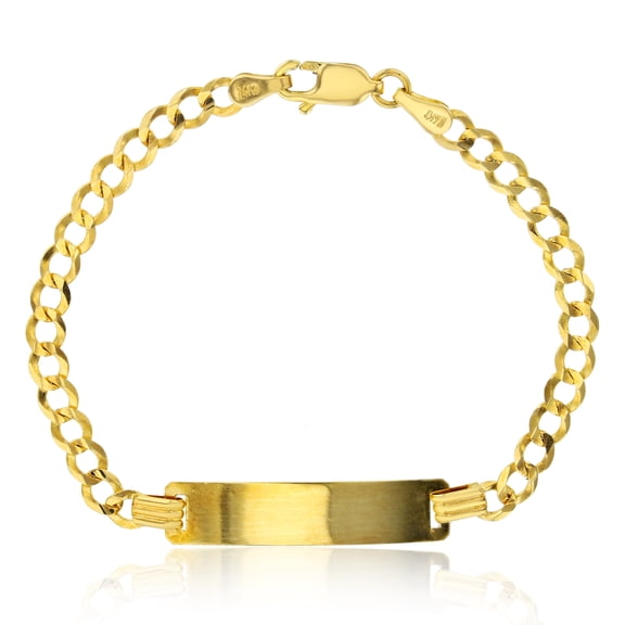 Decadence 14K Yellow Gold 080 Hollow Grumetta 6" Baby ID Bracelet