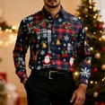 thumbnail image 4 of Atogsazn Men's Christmas Shirt Casual Button Down Long Sleeve Shirts Lightweight Basic Tuniv Tops Outerwear Purple XXL Fashion, 4 of 5