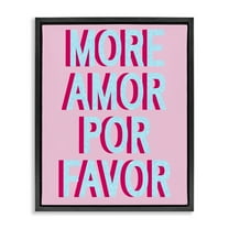 Stupell Industries More Amor Phrase Typography Painting Black Floater Framed Art Print Wall Art, 17 x 21