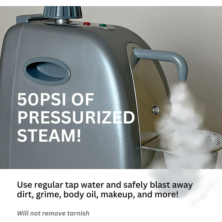 GemOro Jewelry Steam Cleaner Black Diamond Brilliant Spa Personal Steam Cleaner Professional Performance Machine for Rings Watches Glasses