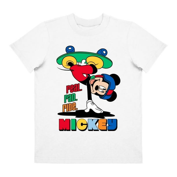 Playera Para Niño Disney Mickey Mouse Cuello Redondo Manga Corta Talla 10 Blanco