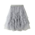thumbnail image 2 of Elainilye Fashion Women Fairy Skirt Versatile Solid Color Short Skirt Mesh Skirt Multilayer Short Skirt,Gray, 2 of 8