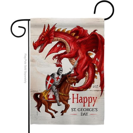 Angeleno Heritage G130299-BO 13 x 18.5 in. St. Georges Day Garden Flag for Interests Fantasy Double-Sided Decorative Vertical Flags & House Decoration Banner Yard Gift