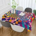 thumbnail image 2 of Yayeee Tablecloths 54" x 72" Rectangle Wrinkle Resistant Party Table Cover, Colorful Wavy Plaid, 2 of 8