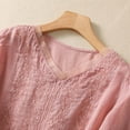 thumbnail image 4 of Blouse Vintage Brodée en Lin pour Femmes, Col en V, Patchwork, 4 of 6