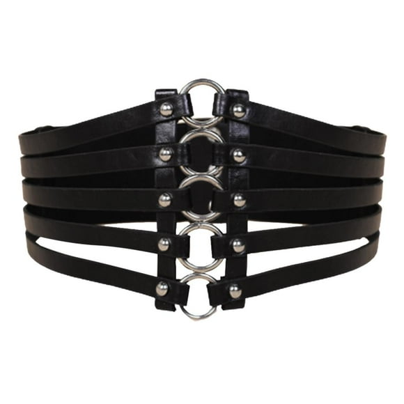 Cinturón de cintura ancho negro mujer Sunnimix Cuero PU