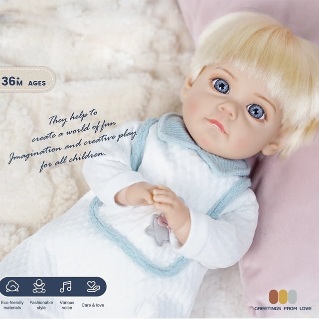 Kit de pijama de muñeca Reborn de 14 pulgadas, cuerpo de algodón, muñeca bonita pintada con cara, Looklike realista, Mini bebé, Juguetes DIY, regalo para niños