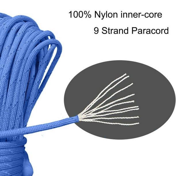 Nylon Braided Rope, 30m Rope Polyester Parachute Cord Camping Utility  Moving Rope