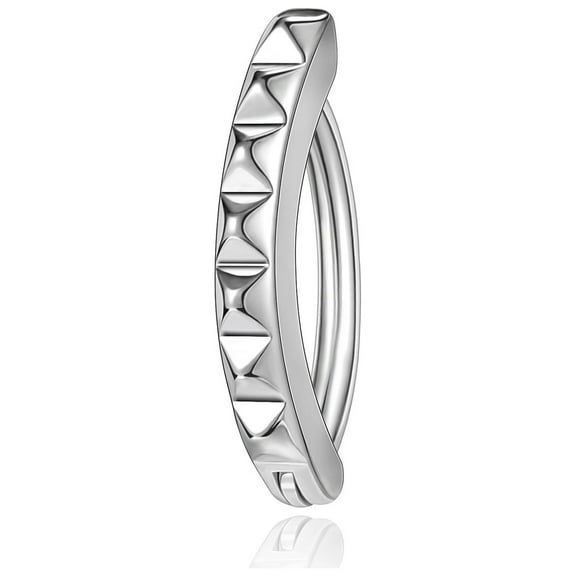 ZS 14G Rivet Clicker Belly Barbell Rings 925 Sterling Silver Belly Button Piercing Curved Navel Barbell Body Jewelry