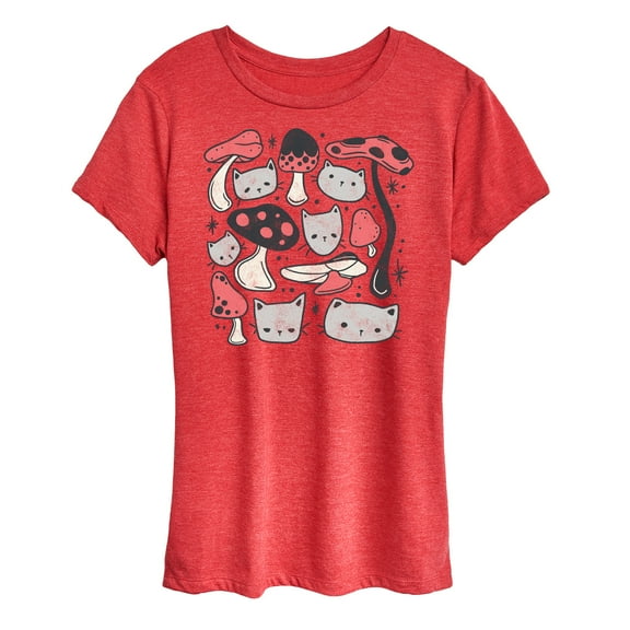 Instant Message - Cat Mushroom - Women's Short Sleeve Graphic T-Shirt
