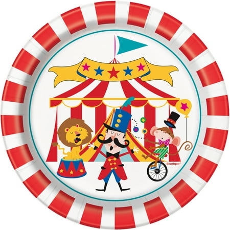 Circus Carnival Paper Dessert Plates, 7 in, 8ct