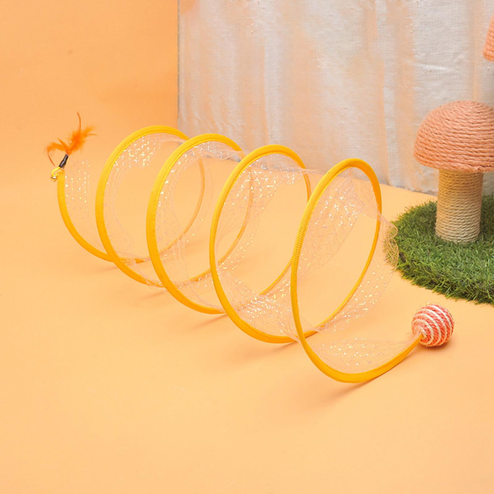Image showcasing Folded Cat Tunnel Toy Collapsible Cat Tunnel Interactive Toy Cat ...