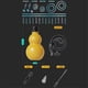 thumbnail image 2 of Chinese Retro-Inspired Gourd Bottle 900ML Gourd Water Bottle Gourd Sports Water Bottle Large Capacity Water Bottle,C, 2 of 5