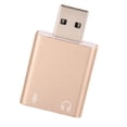 thumbnail image 1 of Gold Aluminum Alloy USB 2.0 External Sound Card, 7.1 Channel 3D Audio Adapter with Xear Simulation Software, Plug & Play for PC, Laptop, PS4, Android, Mac OS - 3.5mm Mic & Headphone Jacks, Compact, 1 of 6