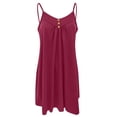 thumbnail image 3 of AherBiu Robes Grande Taille pour Femmes à Bretelles Spaghetti Sans Manches Robes d'Été Plissées à Volants Mini Robe Débardeur, 3 of 5