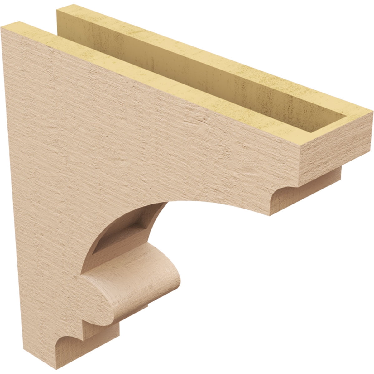 4"W x 16"D x 16"H Thin Diane Rough Cedar Woodgrain TimberThane Corbel, Primed Tan