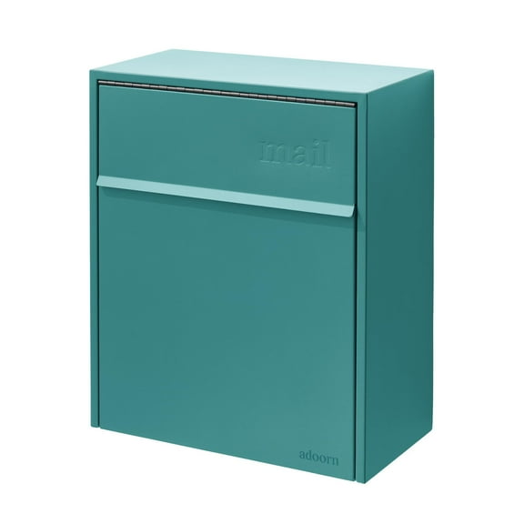 Wall Mount Mailbox - Large, Anti-Theft Locking Mailbox, Weatherproof Mailboxes for Outside The House, 18.5" H x 15" L x 7.5" D - Aegean Sea