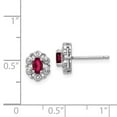 thumbnail image 4 of Sterling Silver Rhodium-plated Created Ruby & Diam. Earrings, 4 of 4