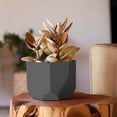 thumbnail image 2 of Bloem Tuxton 6" Round Hexagon Charcoal Resin Planter Pot with Optional Knock-Out Drainage Holes, 2 of 5
