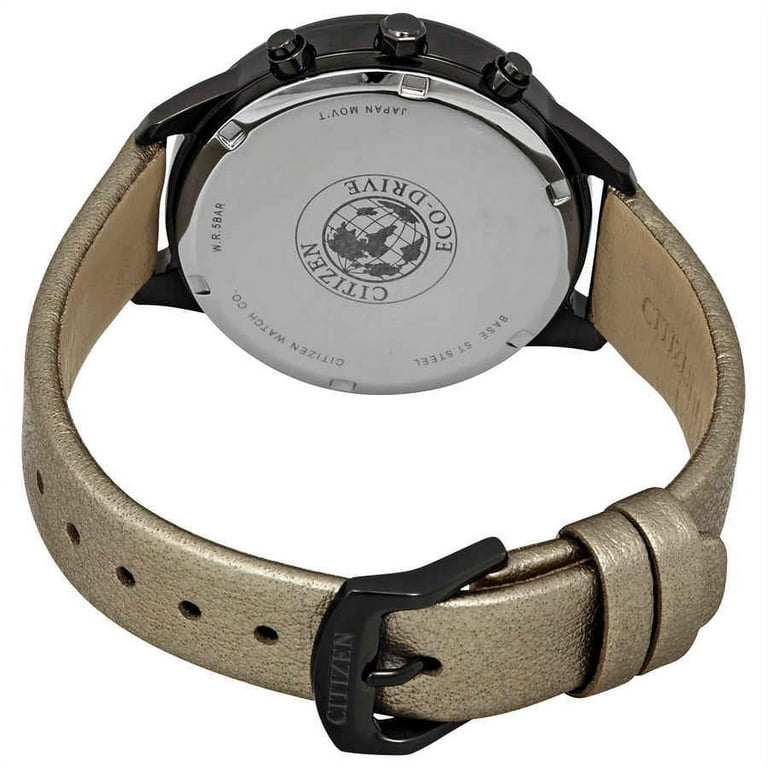 CITIZEN Women's Chandler Watch, Grey Dial, Gold Leather Strap