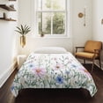 thumbnail image 4 of Pink Blue Spring Floral Tapestry for Bedroom Wall Hanging Tapestry, Watercolor Elegant Botanical Ceiling Backdrop Tapestries Poster Blanket Wall Decor for Teens Room Living Room Dorm 55" x 73", 4 of 8