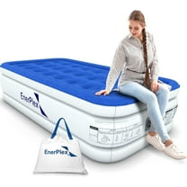 Pre-Owned EnerPlex Air Mattress with Built-in Pump - Double Height Inflatable Mattress for Camping, Home & Portable Travel - Twin, 16 Inch