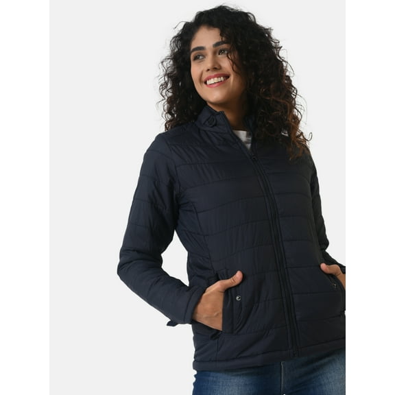 Women Front Zip Open Stylish Winter Jacket